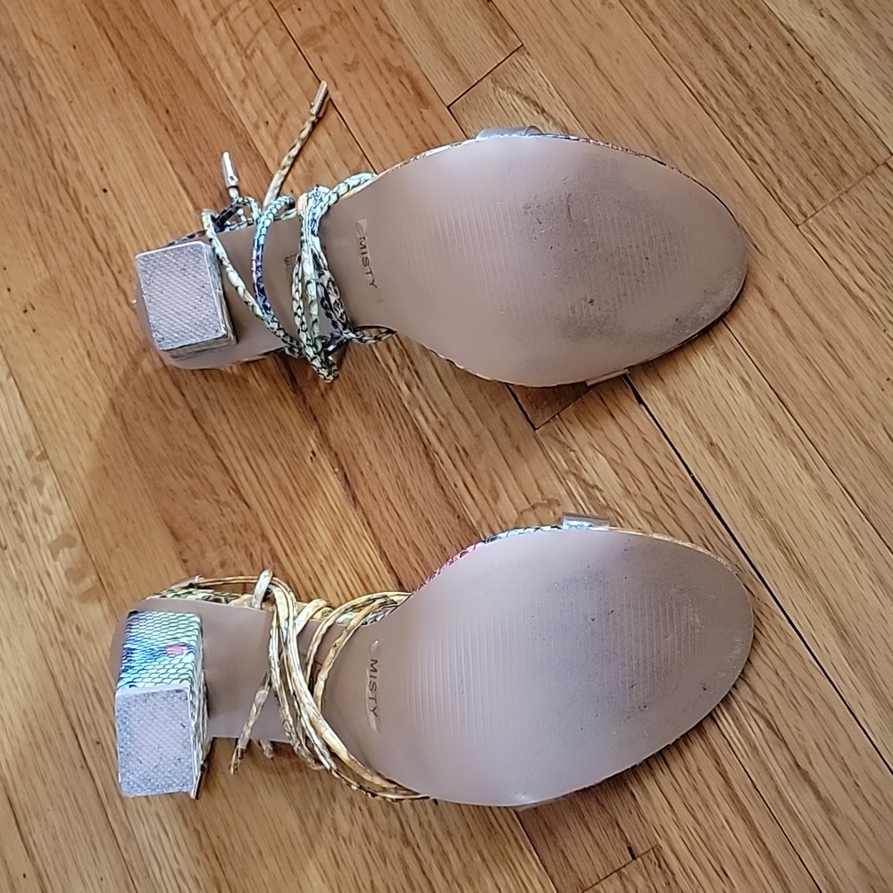 Fashion Nova Snakeskin Tie Up Heels - Picture 7 of 8